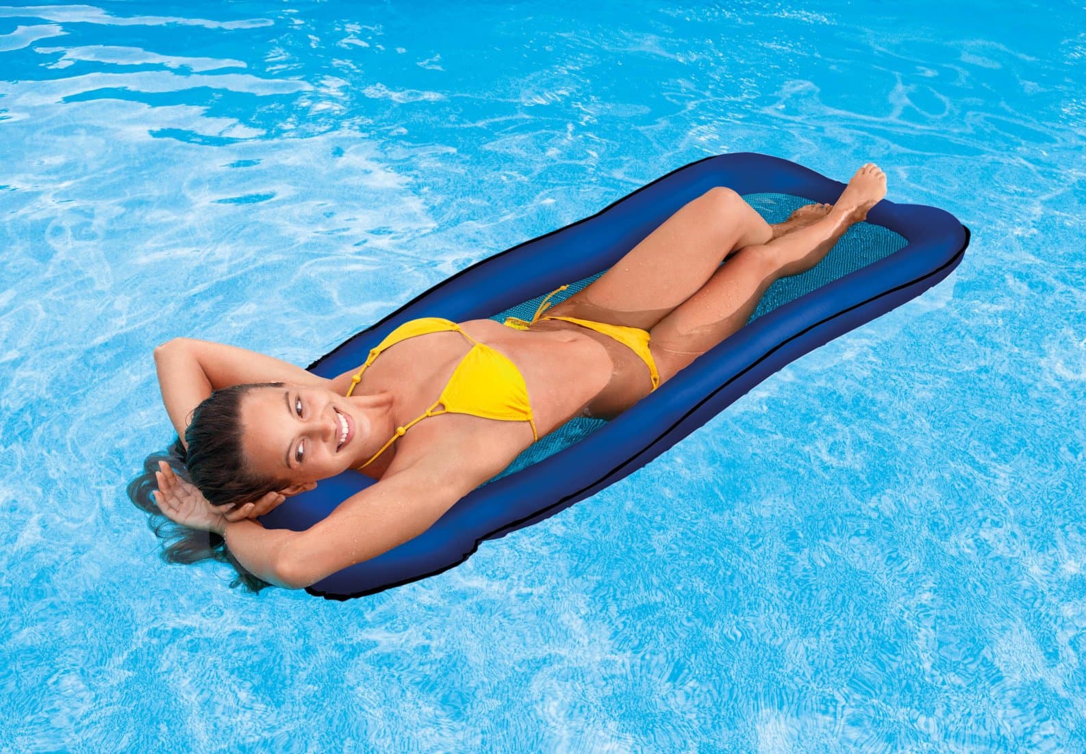 Materac plażowy z siateczką do pływania chłodzący niebieski INTEX 58836 BLUE