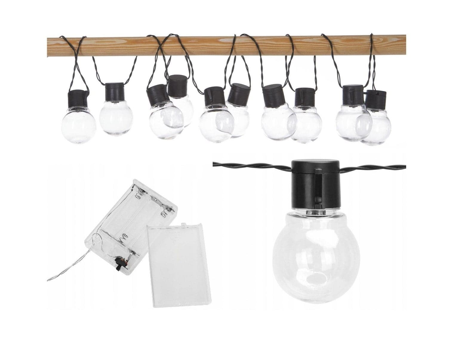 Girlanda świetlna lampki na baterie 10xled żarówki
