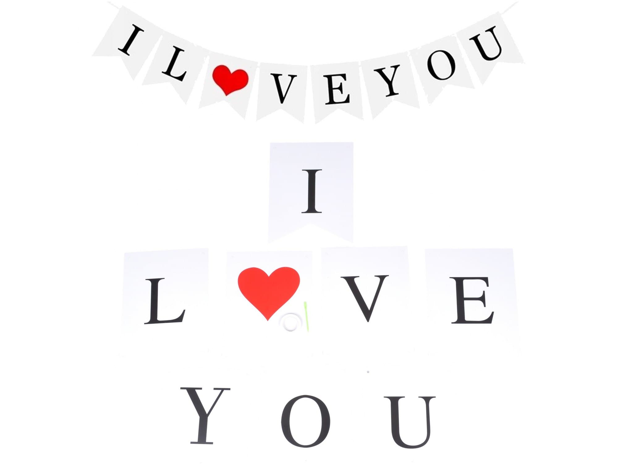 Girlanda baner i love you czerwone serce na walentynki zaręczyny
