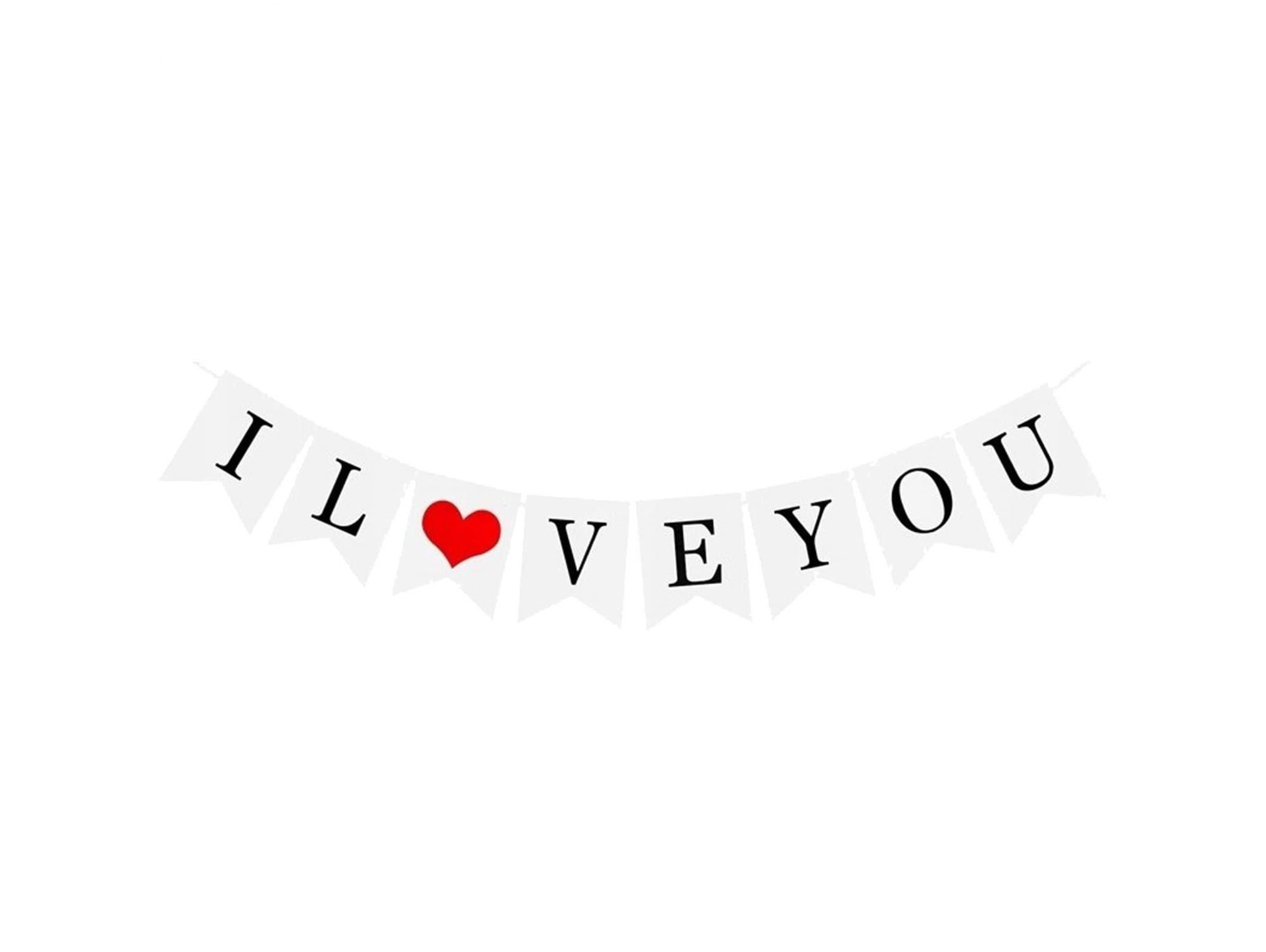 Girlanda baner i love you czerwone serce na walentynki zaręczyny